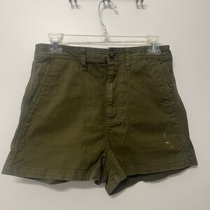 Madewell green camo shorts